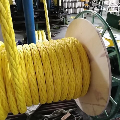 Желтая 12-струнная верёвка UHMWPE с прядильными глазами с обоими концами с сертификатом LR