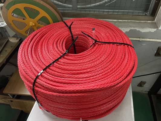 Красный цвет 24ммx220м 12 нитей UHMWPE HMPE скрещенная верёвка для причалов для судов