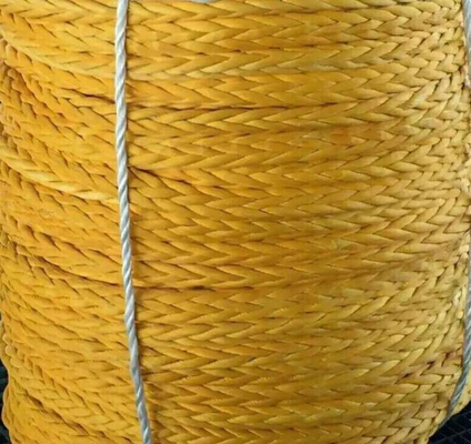 Плавучие 12 нитей Плетённые UHMWPE веревки Спектральные синтетические HMPE веревки 14 мм 16 мм